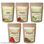 Valioso Amla, Reetha, Shikakai, Hibiscus And Bhringraj Powder for Hair Growth 50 Gms Each Combo (Pack of 5)