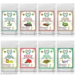 100% pure Amla Aritha Shikakai Henna Indigo Brahmi Hibiscus Bhirngraj powder for Hair (pack of 8)50g each = 400gm