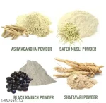 LKM Safed Musli, Ashwagandha, Kaunch Seed, Shatavari Powder Combo (25 Grams each - 100g) - Testosterone Booster, Swet Musli Plus - Image 2