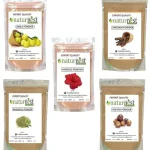 50 Gm Each  250 Gm Amla, Reetha, Bhringraj, Shikakai & Hibiscus Powder combo for hair
